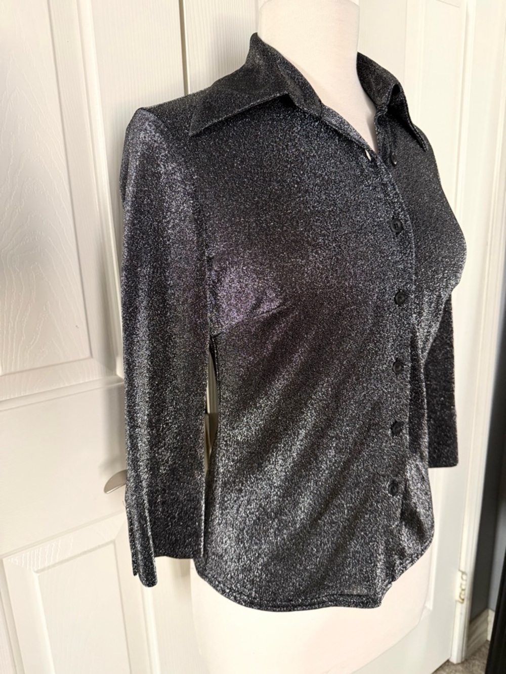 jonathan martin Sparkle Black Button-Down Top